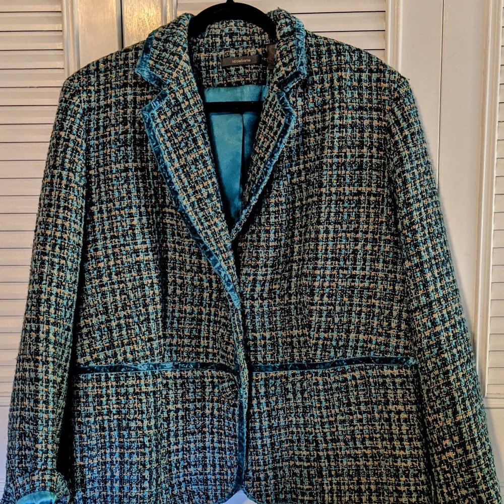 Liz Claiborne Woven 2-button Lined Blazer 16W